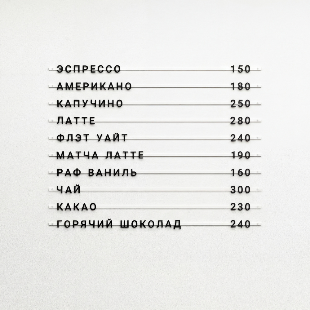 Магнитное наборное меню арт. "Mini"