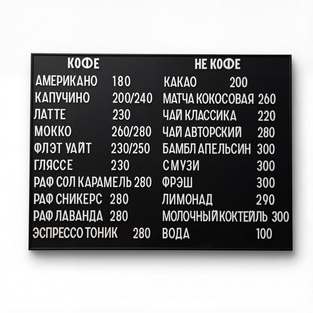 Магнитное настенное меню арт. U8